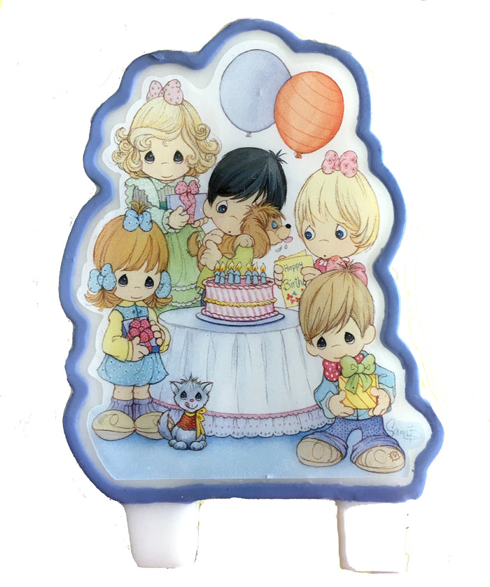 New Precious Moments Kids Children's Birthday Cake Topper Party Molded Wax Candle 3 1/2" Vintage