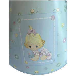 Vintage New Precious Moments Ceramic Baby Boy Girl & Bear Nursery Lamp Unisex Boy Girl with Bear 13" 2003