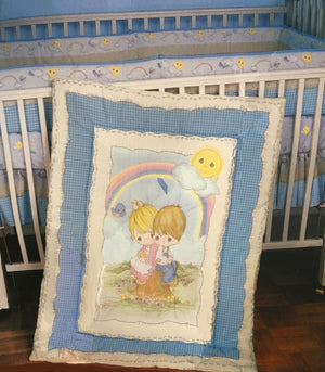 Precious Moments Love One Another Vintage Baby Crib Set Comforter Bumper Sheet Skirt