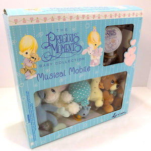 NEW Vintage Precious Moments Crib Musical Mobile for Baby Nursery Noah's Ark Plush Animals - Monkey Bear Lamb Bird Giraffe