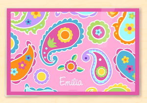 Paisley Pink Personalized Placemat 18" x 12" with Alphabet