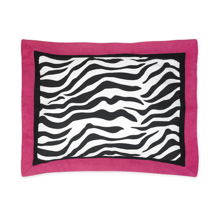 Zebra Print Pillow Sham Hot Pink Black & White