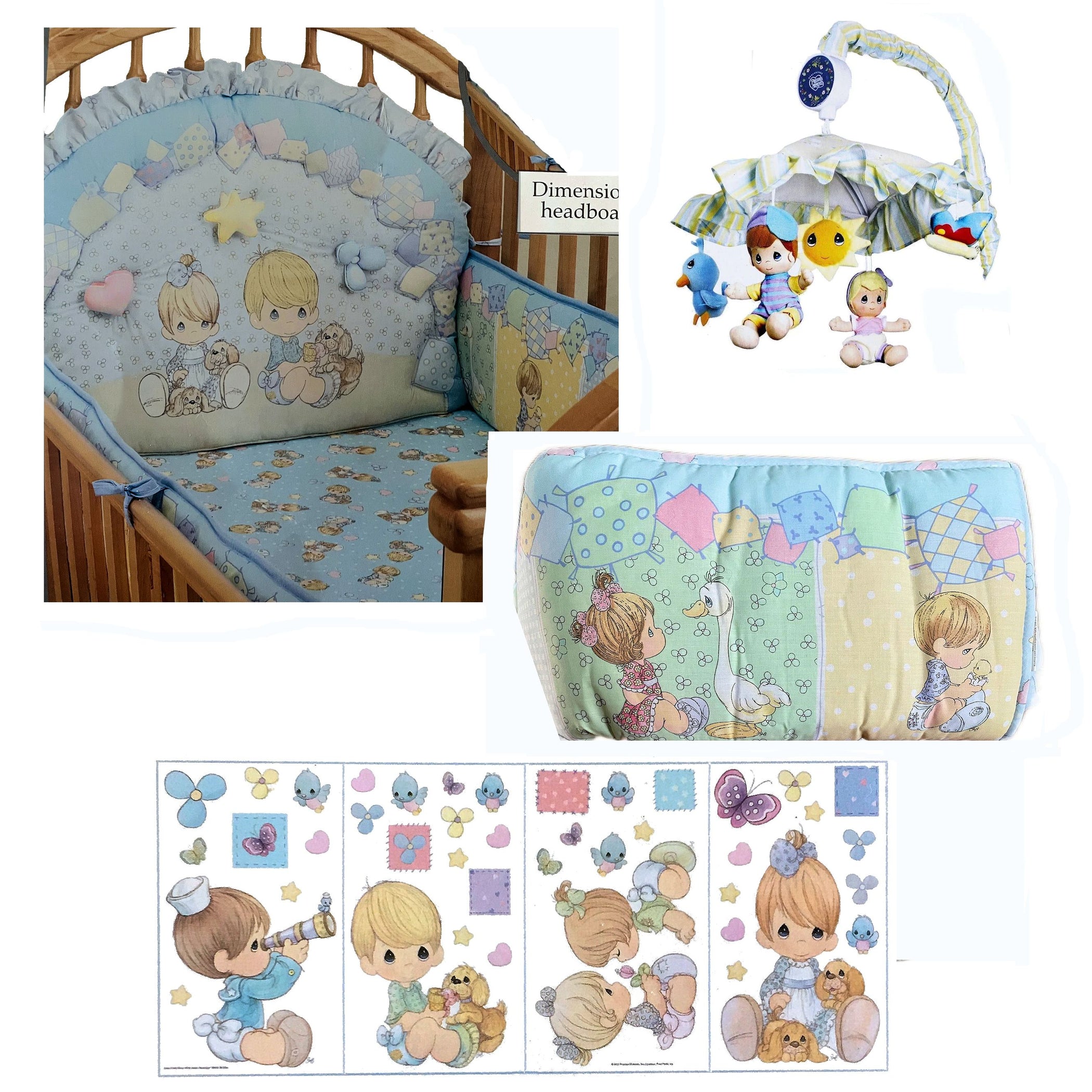 NEW Vintage Precious Moments Precious Patchwork 6 PC Nursery Collectio
