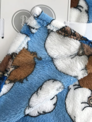 New Precious Moments Baby Boy Blue Plush Fleece Crib Blanket Baby Shower Gift 30" x 40"