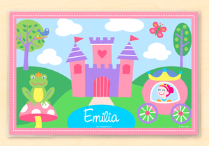 Princess Castle & Carriage Personalized Placemat 18" x 12" with Alphabet