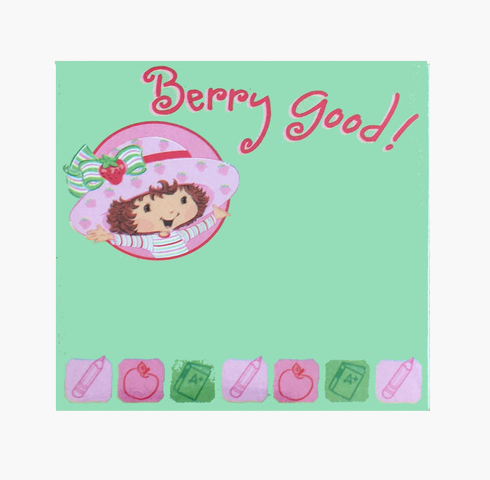 Strawberry Shortcake Berry Good! Green Mini Sticky Note Pad 3"