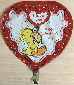 Little Suzy's Zoo Witzy Duck I Love You Valentine's Day Heart-Shaped 18" Party Balloon