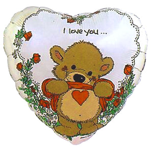 Suzy's Zoo Willie Bear Love You Heart-Shaped Valentine 18" Party Balloon