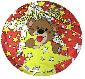 Suzy's Zoo Willie Bear Star Happy Birthday 18" Party Balloon