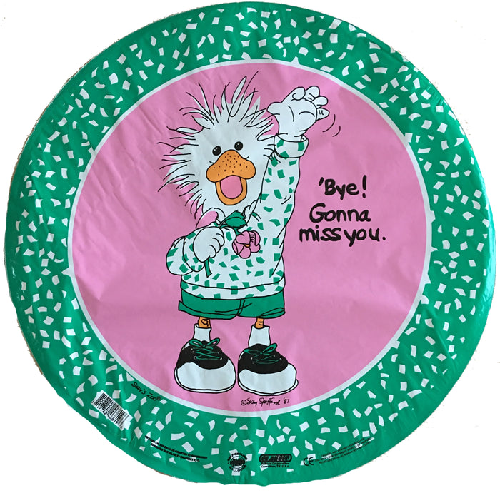 Suzy's Zoo White Duck Bye Gonna Miss You Farewell 18" Balloon