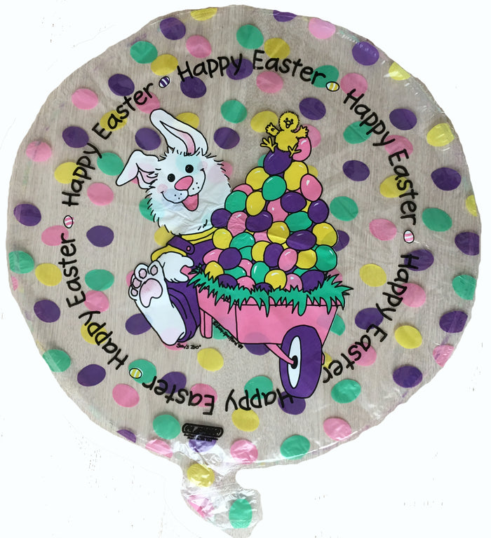 Suzy's Zoo Bunny & Easter Egg Cart Happy Easter 18" Party Balloon