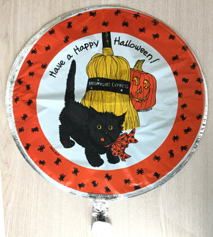 Suzy's Zoo Black Cat Midnight Express Happy Halloween 18" Party Balloon