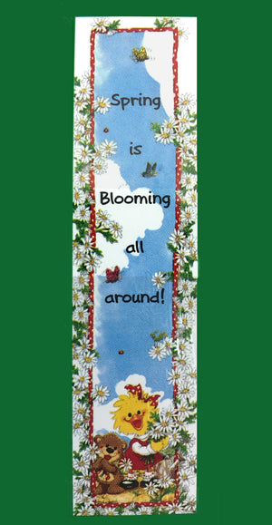 Suzy's Zoo Spring Is Blooming Vertical Banner 12" x 45" Teacher Classroom School Wall Door Decor Poster Vintage New