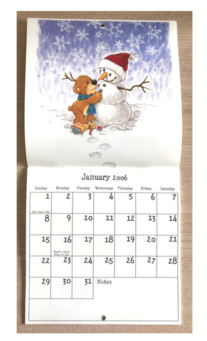 Collector's Suzy's Zoo 2006 Mini Wall Calendar Friendly Bears