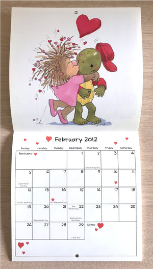 Collector's Suzy's Zoo 2012 Mini Wall Calendar Friends!
