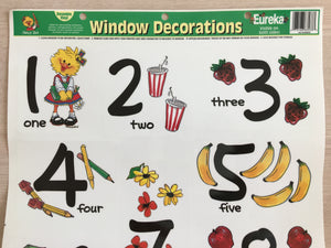 Suzy's Zoo Numbers Window Mirror Giant School Educational Clings for Home or Teacher Classroom Vintage Collectible