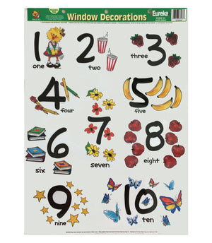 Suzy's Zoo Numbers Window Mirror Giant School Educational Clings for Home or Teacher Classroom Vintage Collectible