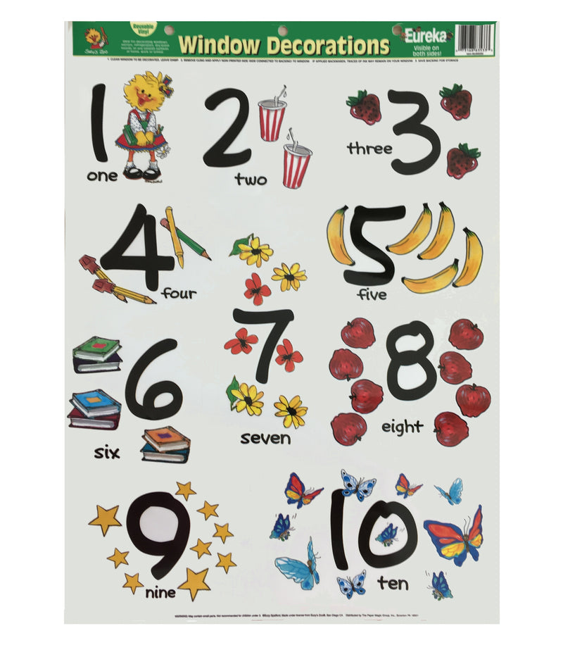 Vintage Suzy's Zoo Numbers Window Mirror Giant School Educational Clin ...