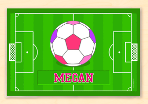 Soccer Girl Kids Personalized Placemat 18" x 12" with Alphabet