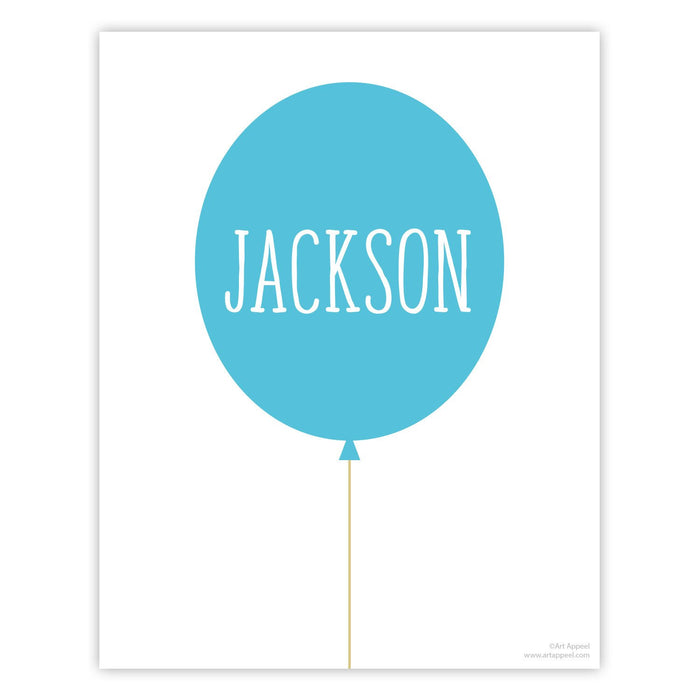 Balloon Personalized Kids Wall Art Print 12" x 18" - Eight Colors