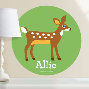 Woodland Deer Wall Decal 12" Peel & Stick Personalized Sticker