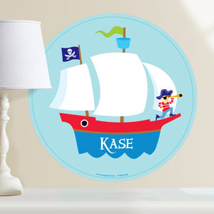 Pirate Ship Wall Decal 12" Peel & Stick Personalized Sticker