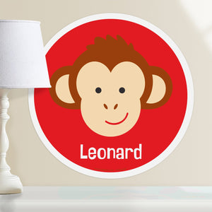 Baby Monkey Safari Animal Wall Decal 12" Peel & Stick Personalized Sticker