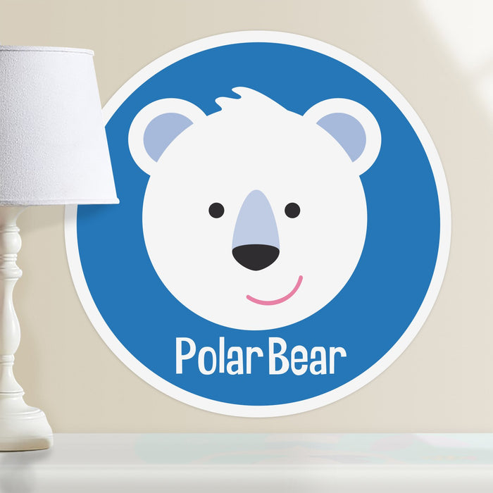 Little Polar Bear Wall Decal 12" Peel & Stick Personalized Sticker