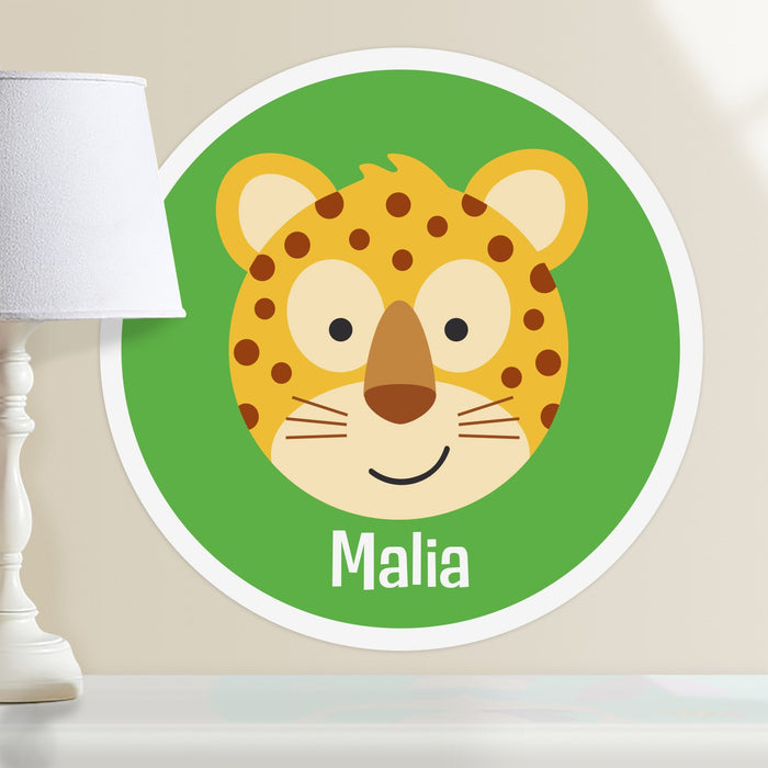Baby Leopard Wall Decal 12" Peel & Stick Personalized Sticker