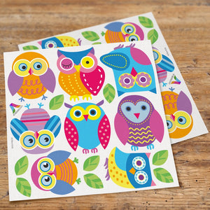 Colorful Owls Girl Wall Decals Peel & Stick Stickers