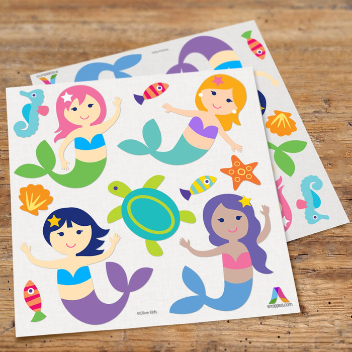 Mermaids Girl Wall Decals Peel & Stick Stickers