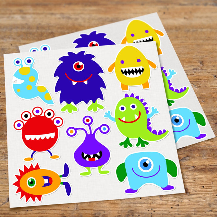 Funny Monsters Kids Wall Decals Peel & Stick Stickers