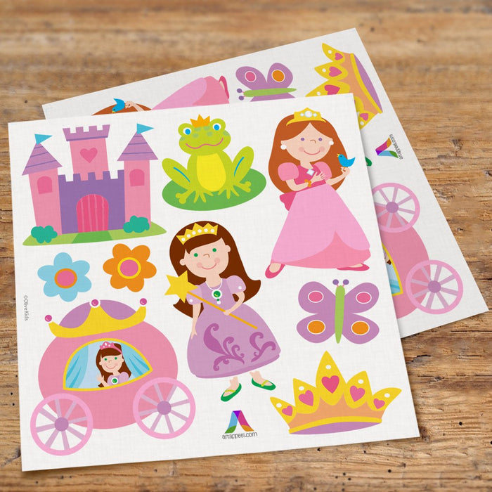 Pretty Princess Wall Decals Peel & Stick Stickers - Carriage Castle Crown