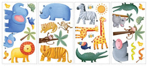 Jungle Adventure Safari Animals Wall Stickers Decals Kids Room Decor