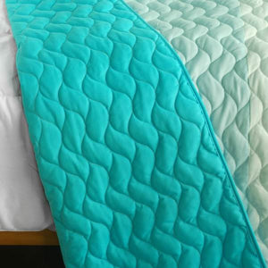 Turquoise Ocean Blue Teen Bedding Full/Queen Quilt Set Striped Sky Blue Bedspread