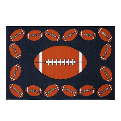 Football Rectangle Sports Rugs 19" x 29" or 39" x 58"