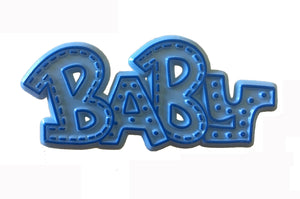 Plastic Pink or Blue Baby Cake Topper Decorating Plaque 3" - Baby Shower, New Baby