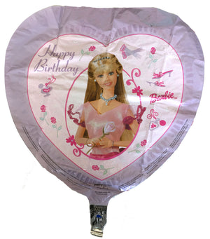 Enchanting Barbie Happy Birthday Heart-Shaped 18" Party Balloon
