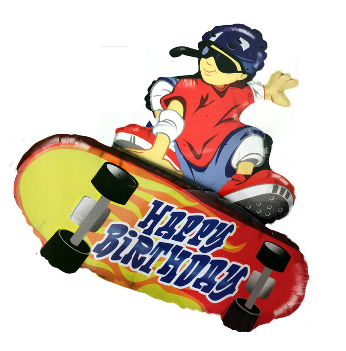 Skateboard Birthday 38" Jumbo Super-Shape Party Balloon