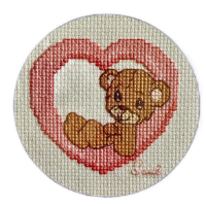 Precious Moments Baby Bear Cub You Are Always in My Heart Cross Stitch PDF Pattern Instructions 3.75" Vintage Janlynn 2002