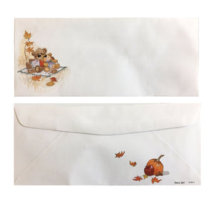 Suzy's Zoo Fall Thanksgiving  Bears Vintage Envelope Legal Size 9.5" x 4 1/8"