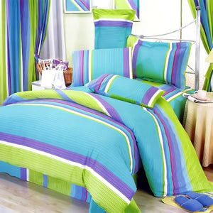 Lime Green Blue Purple Stripe Teen Girl Bedding Twin Full Queen King Duvet Cover Set Quilt Bedspread