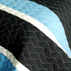 Blue Knight Modern Teen Boy Bedding Full/Queen Quilt Set - Details