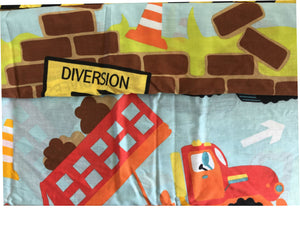 Construction Zone Trucks Kids Bedding Twin Duvet Cover / Comforter Cover Set