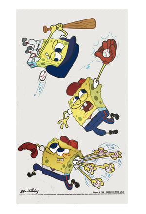 Spongebob Squarepants Metallic Wall Stickers Decals Jumbo Peel and Stick Stickups - Office, Beach, Baseball
