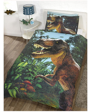 Jurassic Photo Real 3D T-Rex Dinosaur Bedding Twin or Full Duvet / Comforter Cover Set