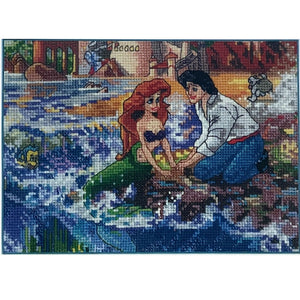 The Disney Dreams Collection By Thomas Kinkade The Little Mermaid Vignette 5" x 7" Counted Cross Stitch Kit or PDF Chart Pattern Instructions