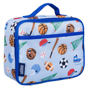 Blue Sports Games Kids School Lunch Bag