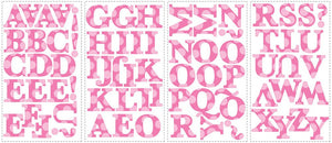Pink Alphabet Letters Polka Dot Wall Stickers Decals Girls Room Decor