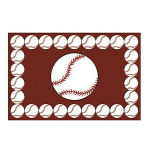 Baseball Rectangle Sports Rug Small 19" x 29" or Large 39" x 58"